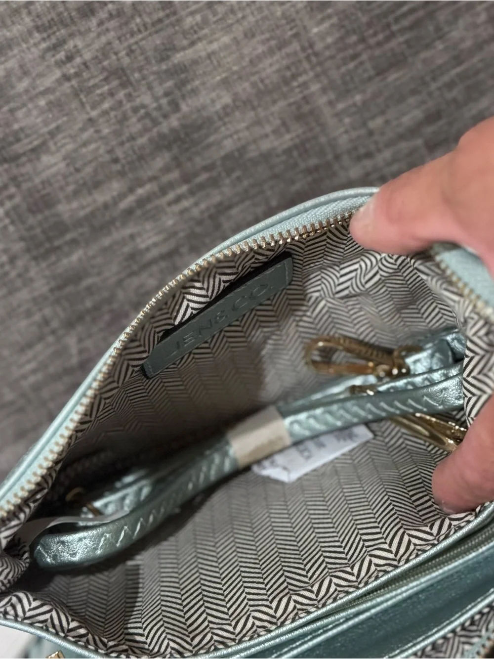 NWT Women's Metallic Light Blue Wristlet Clutch - Brand: